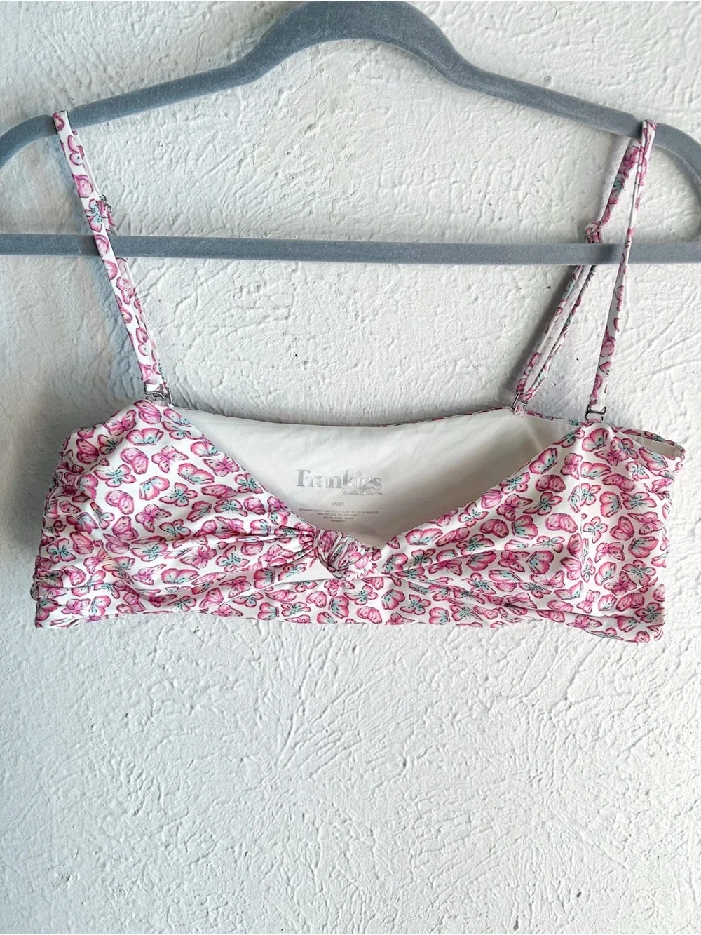 Frankie’s Bikini Carrie Bandeau Top Taylor Bottom Papillon Butterfly Pink Large